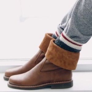 ROOTS  Tan Rollover Midi Boots APPROXIMATELY Size 6.5